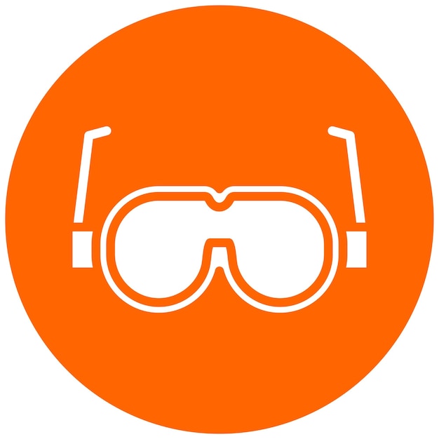 Estilo del icono de las gafas de seguridad de diseño vectorial