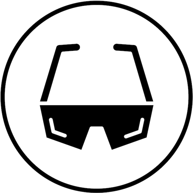Estilo del icono de las gafas de seguridad de diseño vectorial