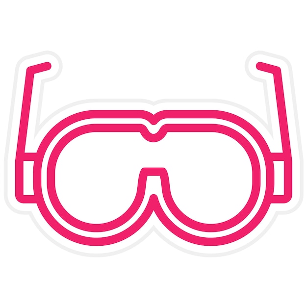 Estilo del icono de las gafas de seguridad de diseño vectorial