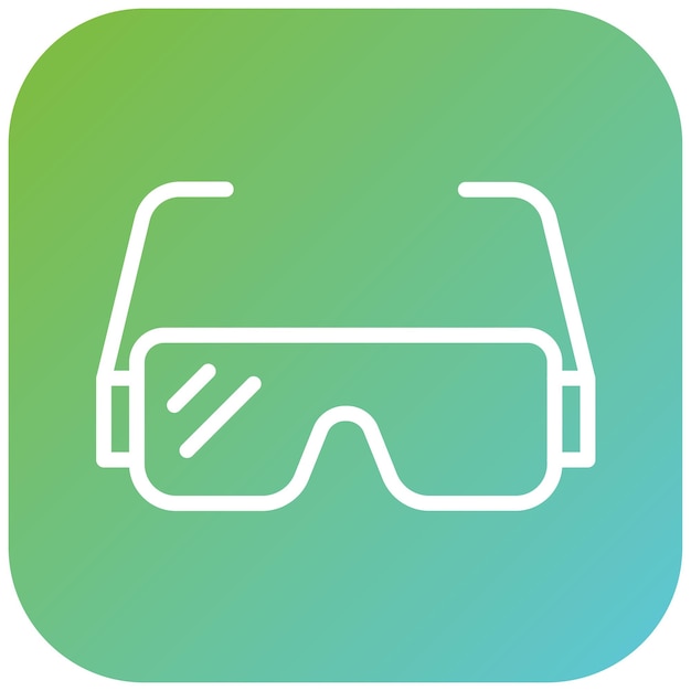 Estilo del icono de las gafas de seguridad de diseño vectorial