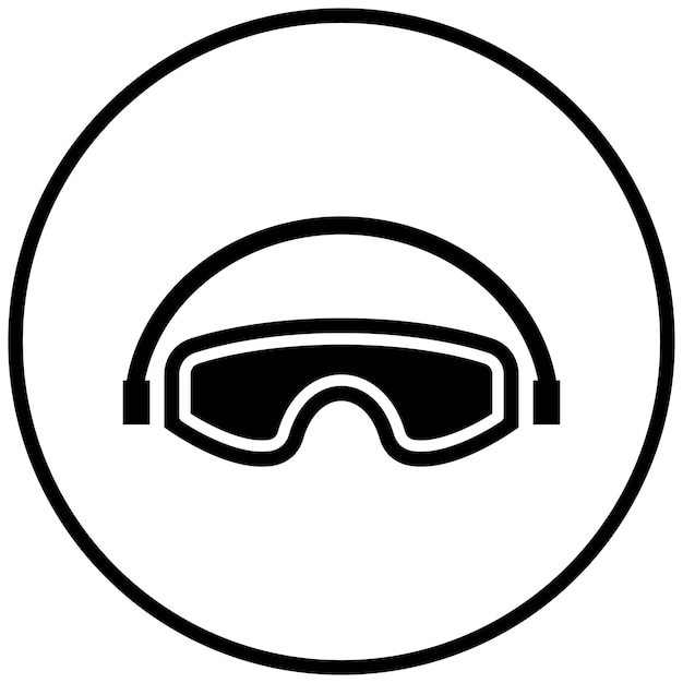 Estilo del icono de las gafas de seguridad de diseño vectorial