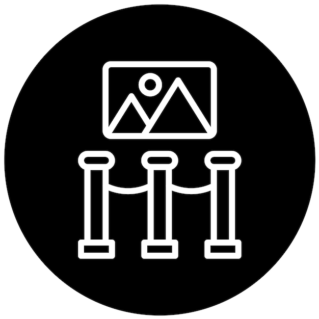 Estilo de icono de la galería de arte de diseño vectorial