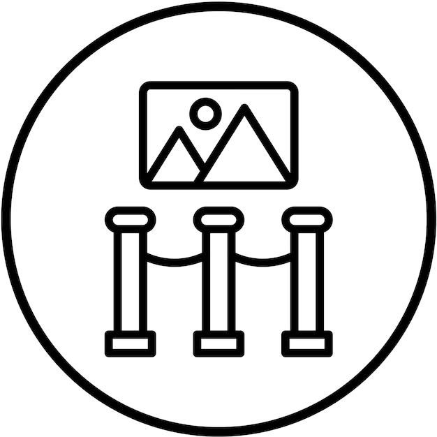 Estilo de icono de la galería de arte de diseño vectorial