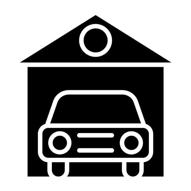 Estilo de icono de garaje de automóviles de diseño vectorial