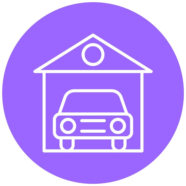 Estilo de icono de garaje de automóviles de diseño vectorial