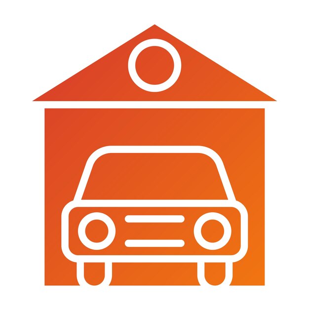 Estilo de icono de garaje de automóviles de diseño vectorial
