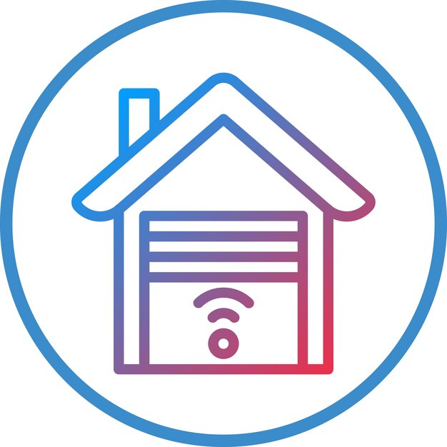 Estilo de icono de garaje inteligente de diseño vectorial