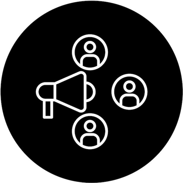 Estilo de icono de gestión de campañas de diseño vectorial