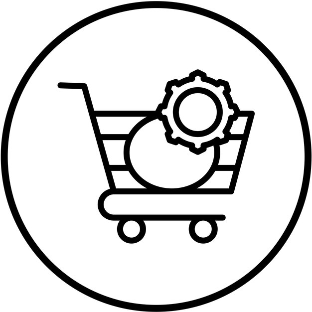 Estilo del icono de gestión del carrito de diseño vectorial