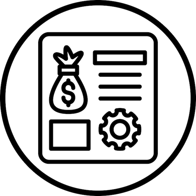 Estilo de icono de gestión de cartera de diseño vectorial