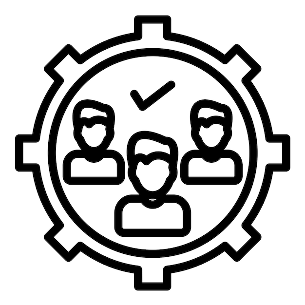 Estilo de icono de gestión de cola de diseño vectorial