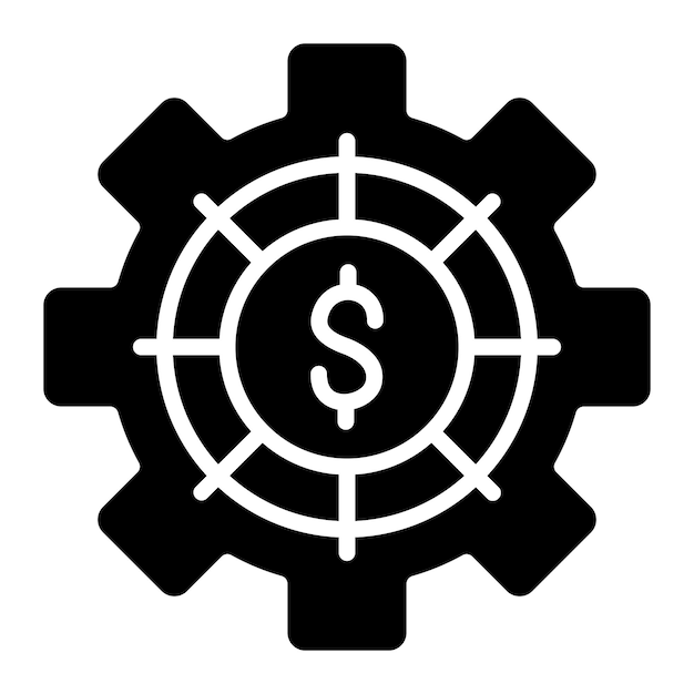 Estilo del icono de gestión de costes de diseño vectorial