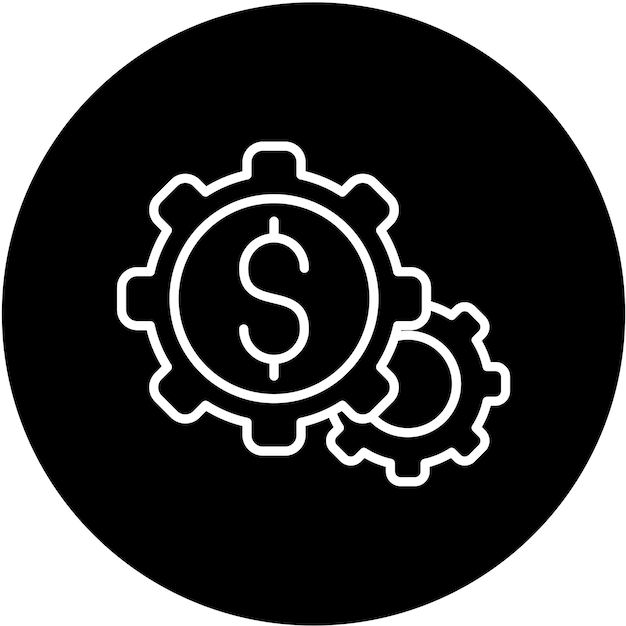 Estilo del icono de gestión de costes de diseño vectorial