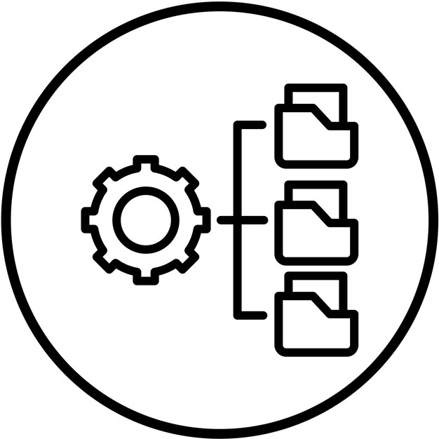 Estilo del icono de gestión de datos de diseño vectorial