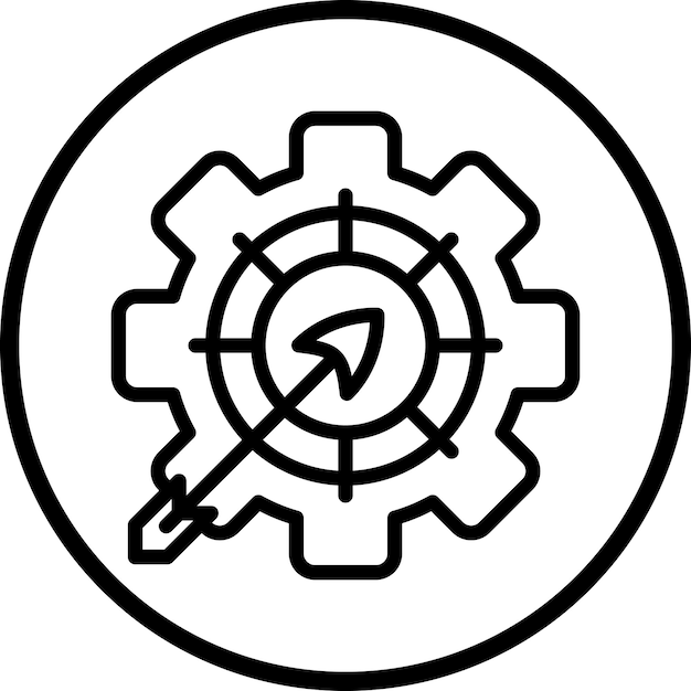 Estilo del icono de gestión de objetivos de diseño vectorial