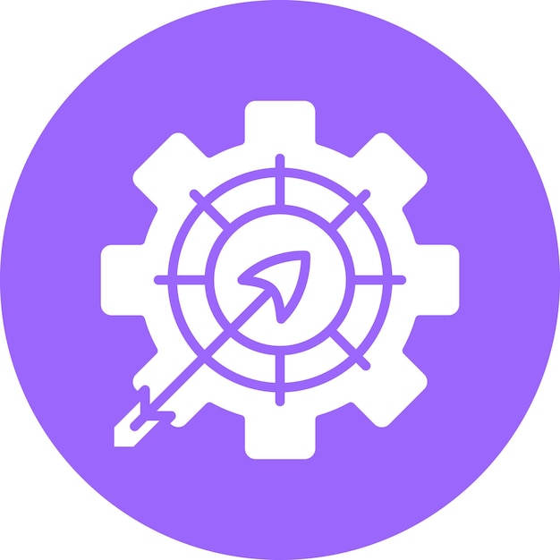 Estilo del icono de gestión de objetivos de diseño vectorial