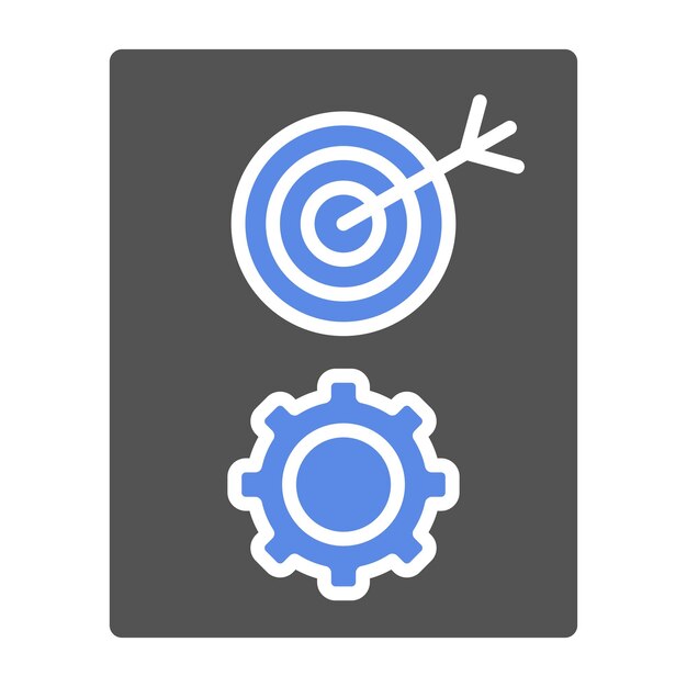 Estilo del icono de gestión de objetivos de diseño vectorial