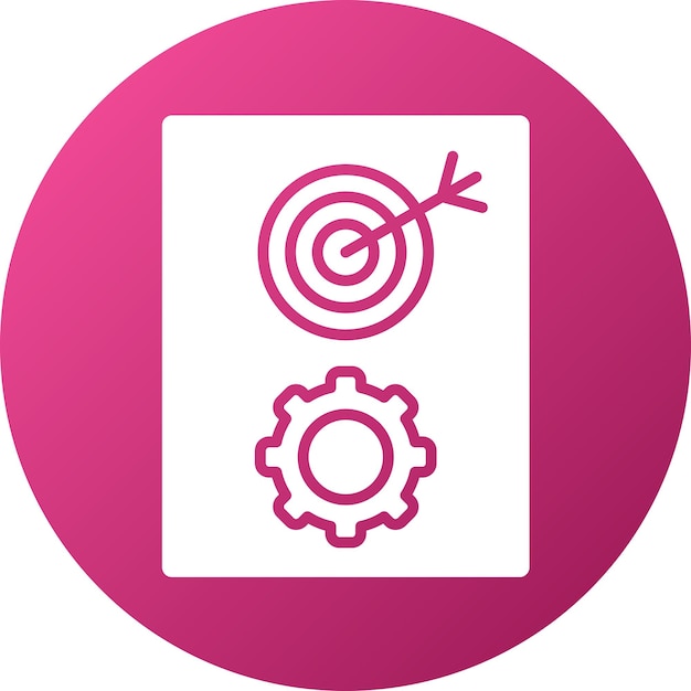Estilo del icono de gestión de objetivos de diseño vectorial