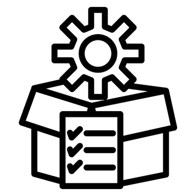 Estilo de icono de gestión de productos de diseño vectorial