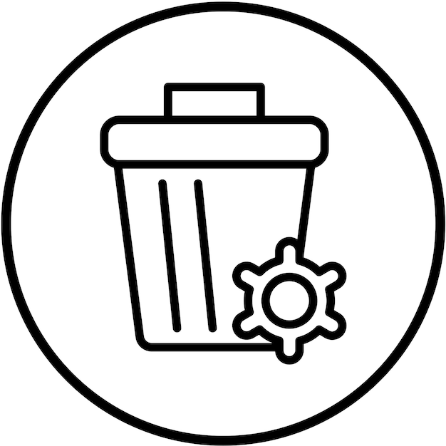 Estilo del icono de gestión de residuos de diseño vectorial