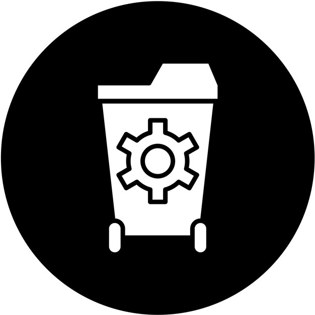 Estilo del icono de gestión de residuos de diseño vectorial