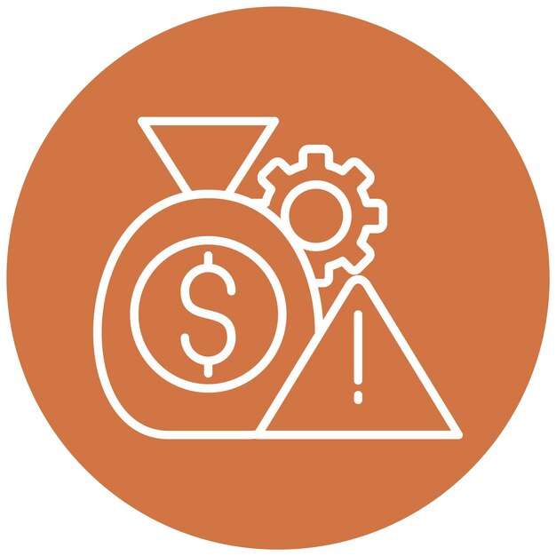 Estilo del icono de gestión de riesgos de diseño vectorial