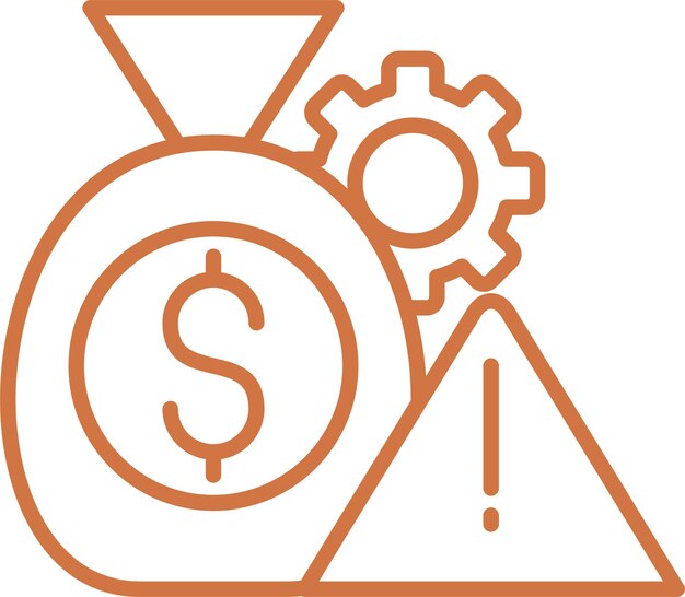 Estilo del icono de gestión de riesgos de diseño vectorial