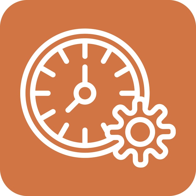 Estilo del icono de gestión del tiempo de diseño vectorial