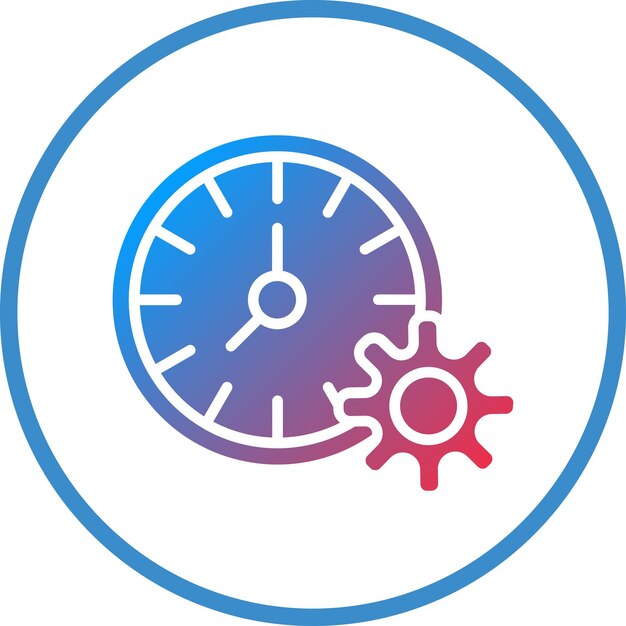 Estilo del icono de gestión del tiempo de diseño vectorial