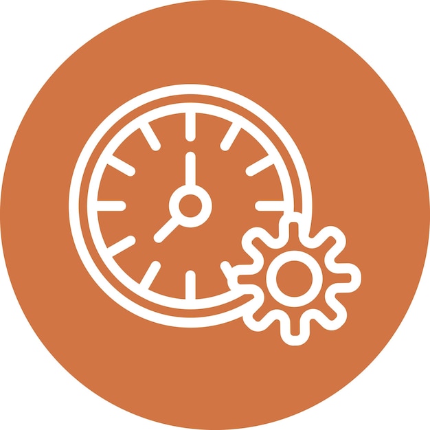 Estilo del icono de gestión del tiempo de diseño vectorial