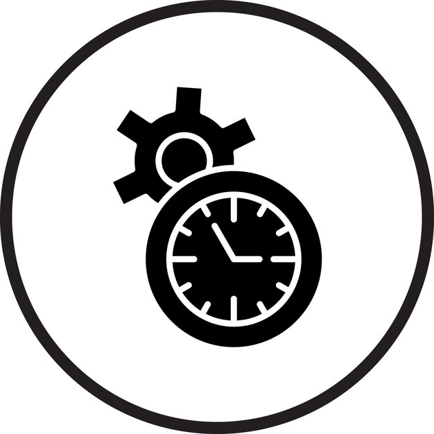 Estilo del icono de gestión del tiempo de diseño vectorial