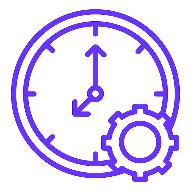 Estilo del icono de gestión del tiempo de diseño vectorial
