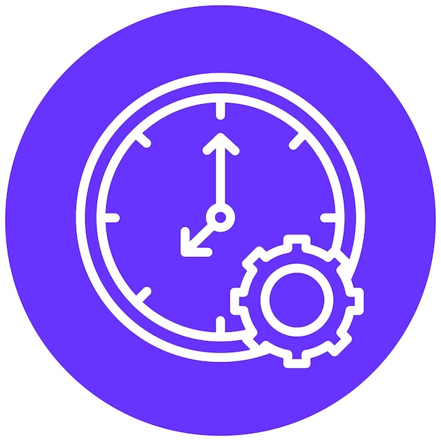 Estilo del icono de gestión del tiempo de diseño vectorial