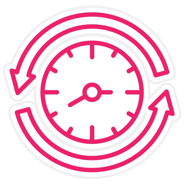 Estilo del icono de gestión del tiempo de diseño vectorial