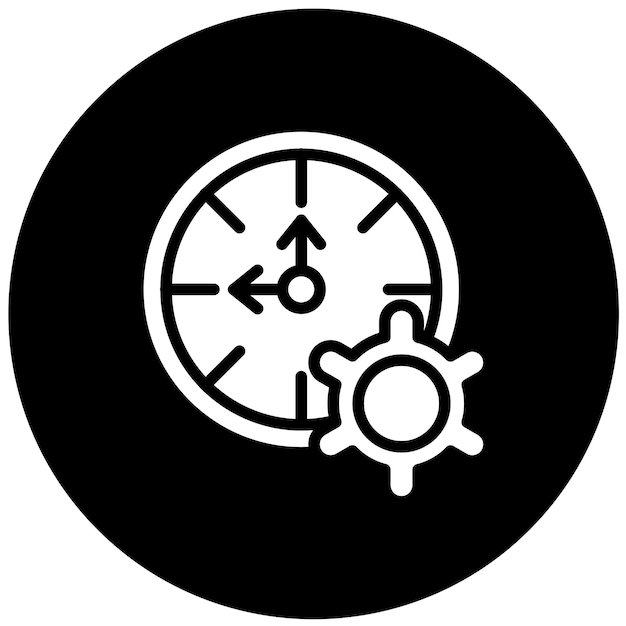 Estilo del icono de gestión del tiempo de diseño vectorial