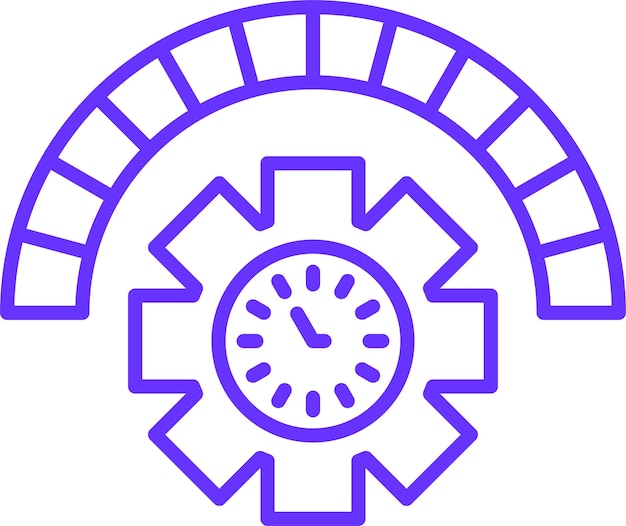 Estilo del icono de gestión del tiempo de diseño vectorial