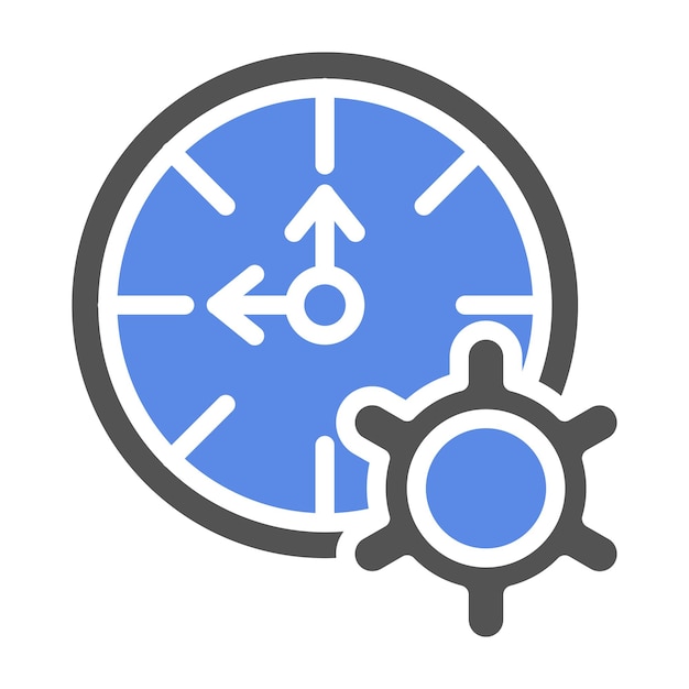 Estilo del icono de gestión del tiempo de diseño vectorial