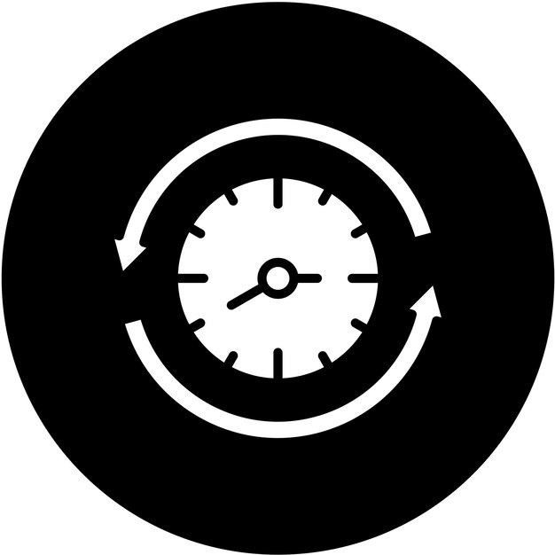 Estilo del icono de gestión del tiempo de diseño vectorial