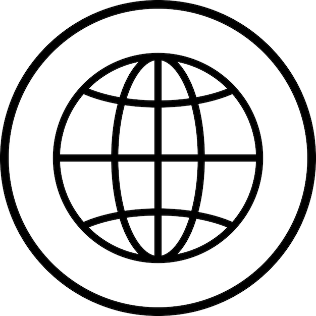 Estilo del icono del globo de diseño vectorial
