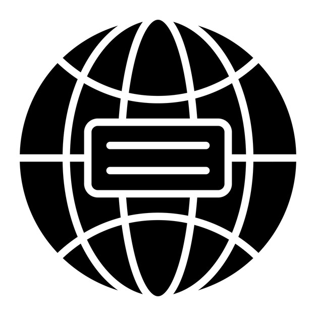 Estilo del icono del globo de diseño vectorial