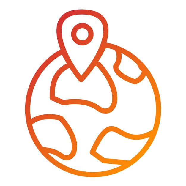Estilo del icono del globo de diseño vectorial