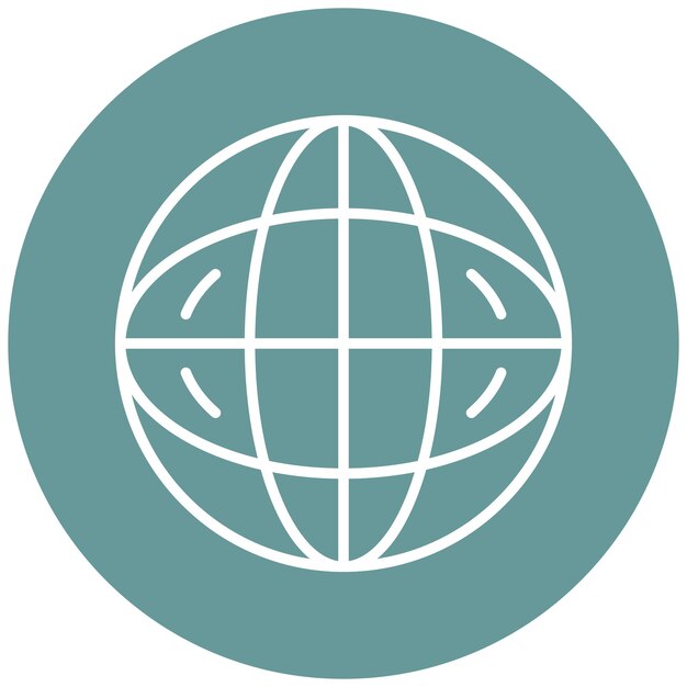 Estilo del icono del globo de diseño vectorial