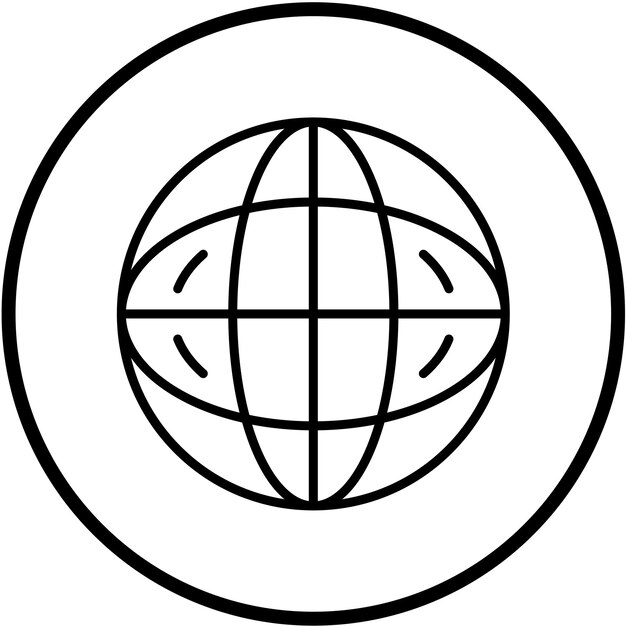 Estilo del icono del globo de diseño vectorial