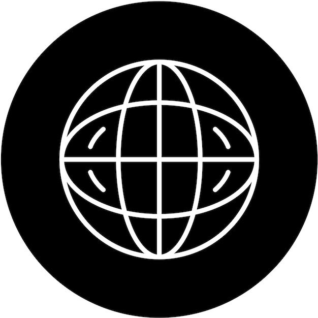 Estilo del icono del globo de diseño vectorial