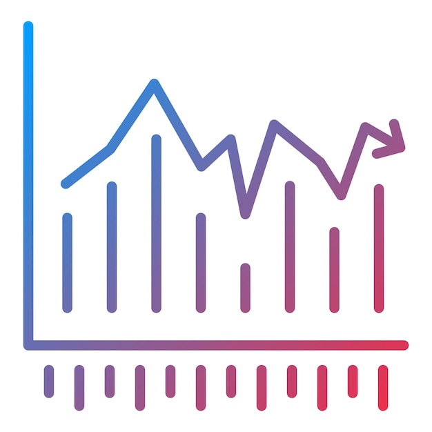 Estilo del icono del gráfico de barras de diseño vectorial
