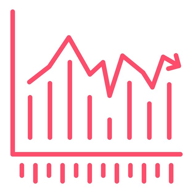 Estilo del icono del gráfico de barras de diseño vectorial