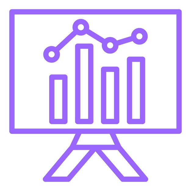 Estilo del icono del gráfico de barras de diseño vectorial