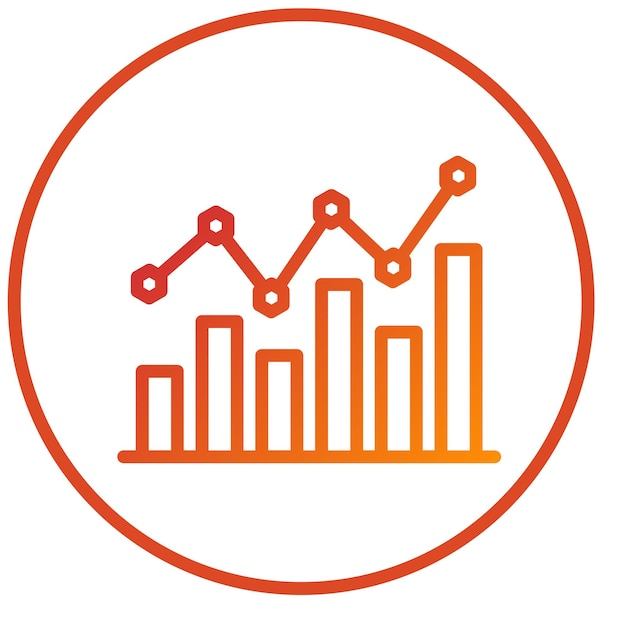 Estilo del icono del gráfico de barras de diseño vectorial