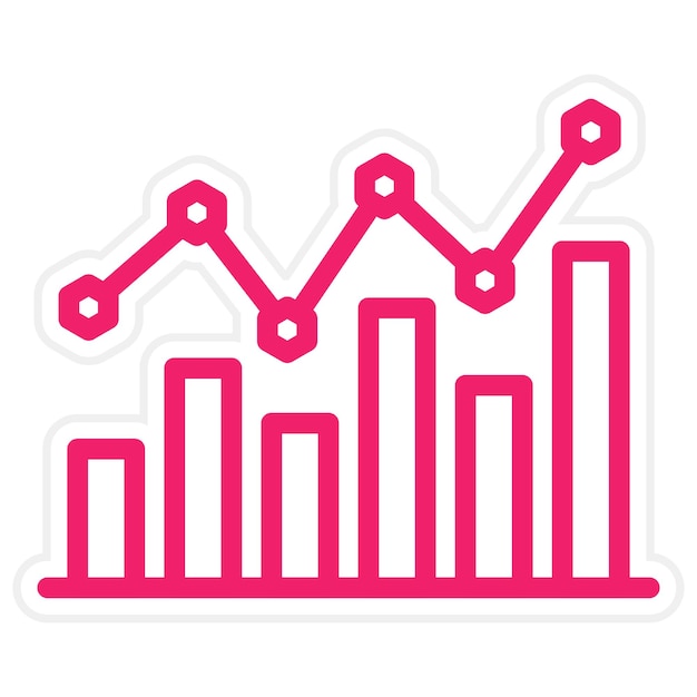 Estilo del icono del gráfico de barras de diseño vectorial
