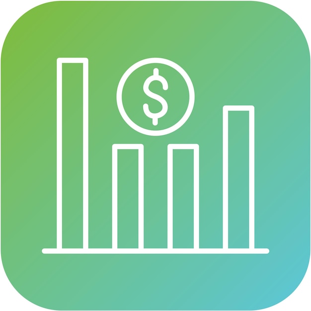 Estilo del icono del gráfico de barras de diseño vectorial